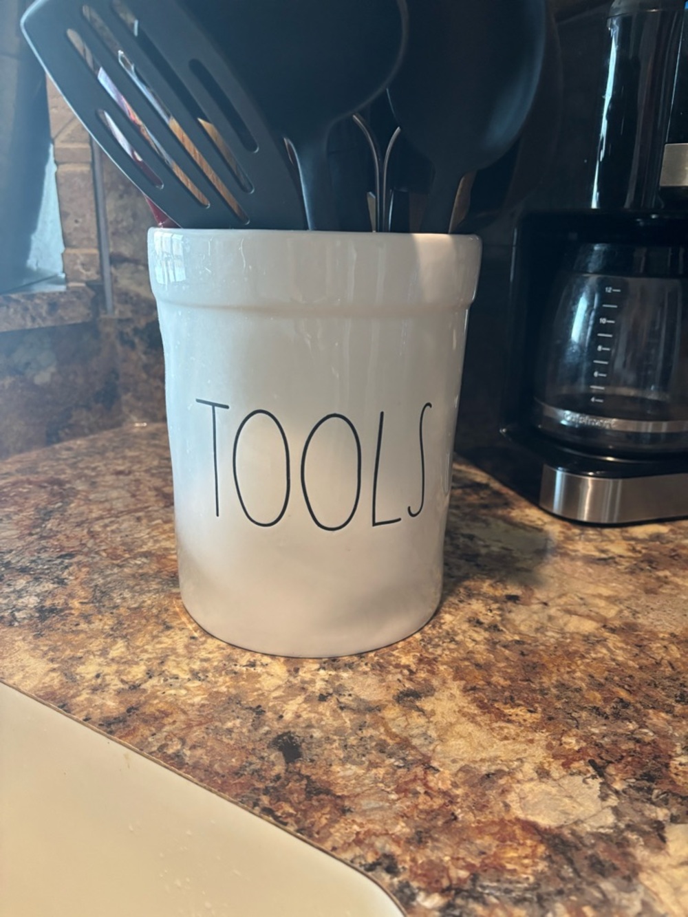 Rae Dunn-White Ceramic Kitchen Utensil Holder - TOOLS